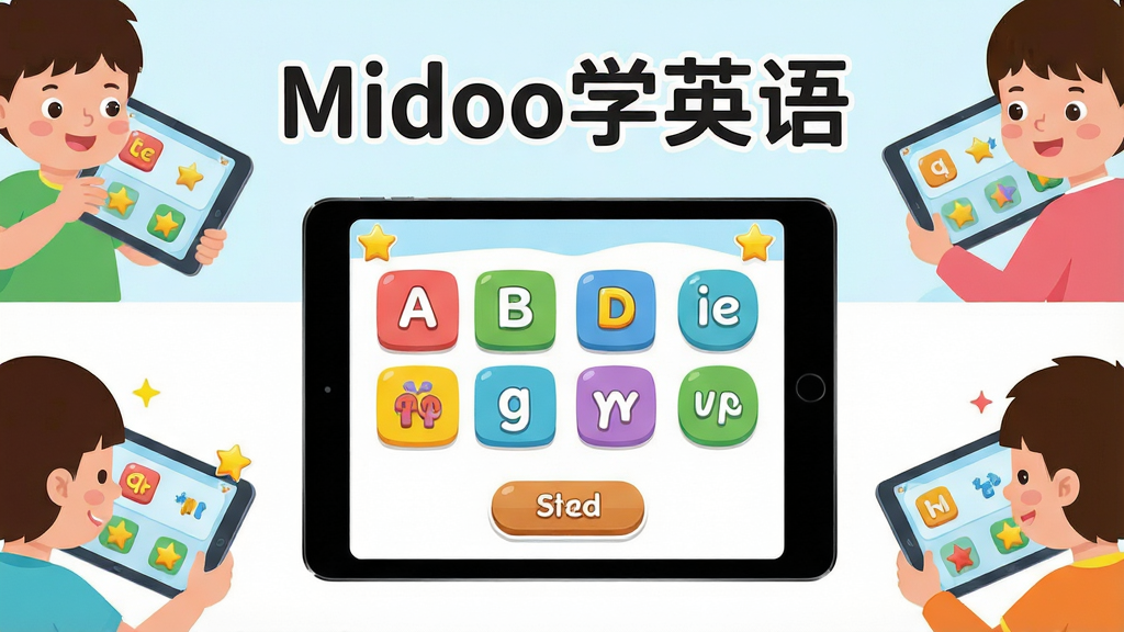 һ��չʾMidooѧӢ��Ӧ��������ĳ���ͼ�����������ǿ�ͨ����Ӣ��ѧϰ���棬������ĸ��Ƭ�͵���ͼ�꣬���ܻ����Ŷ�ͯ�û��ֳ�ƽ����ԵĲ廭�����ֲ��þ��й�ͼ���Ű��Ϊ�������㣬�ϲ�Ϊ�������ơ�MidooѧӢ����ֱ�ʶ���²�Ϊѧϰ�����廭�����Ϊ�����ƽ����ͨ���ϸ�ڰ�����ɫ��ĸ�顢���ǽ���ͼ���Բ��ť�����������ɾ����޶���Ԫ��
