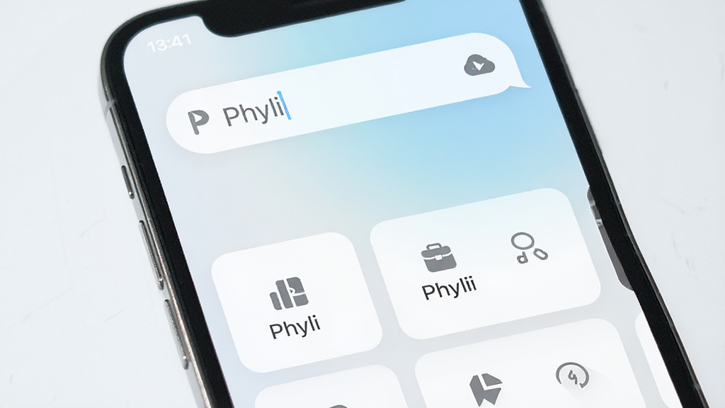�ֻ���Ļ����չʾ Phylii Ӧ�������棬�Ϸ��Ǽ��ĶԻ�������·����й��ܿ�Ƭ������Ϊǳɫ���䣬����ɾ�����������ִ���Լ��ϸ�����������廭�ʣ��޶���Ԫ��