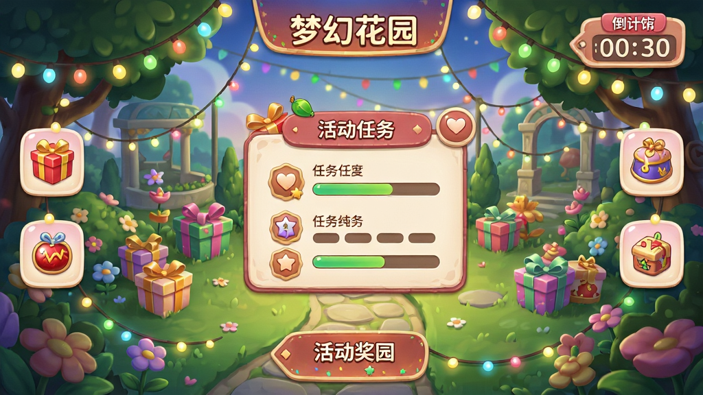 ����Ϊ�����������棬��������Ϊװ�λ����Ļ�԰������������壬����Ϊ����չʾ�����ܻ��ƻ����ͼ���뵹��ʱ��ǩ�����Ϊ�����ΧŨ��Ŀ�ͨ���ϸ�ڰ����ʵơ���С��޶�װ��������������������ʸ��壬����ɾ����޶���Ԫ�أ�ͼƬ�����ֱ�ע���λû�԰��