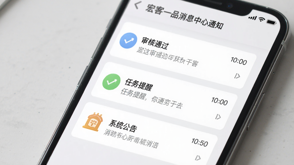 ���һƷ��Ϣ���Ľ��棬�ֻ���Ļչʾ֪ͨ�б����������ͨ�����������ѡ�ϵͳ�������Ŀ��ÿ����Ϣ����ʱ�����ͼ�꣬�������Լ��ǳ�ҵ�ɫ�����ɫ��Ƭ���Ű�����������ϸ��