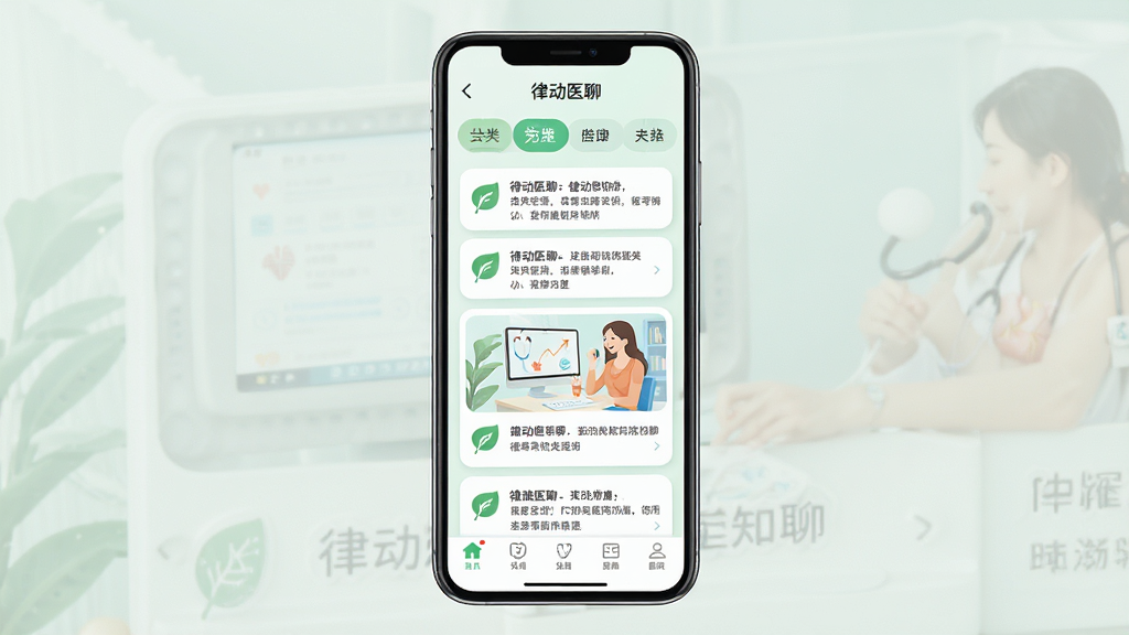 һ����Ϊ���ɶ�ҽ�ġ���Ӧ�ÿ���ҳ��չʾͼ������Ϊ�ֻ���Ļ�ڽ���֪ʶ�б���ͼ�Ŀ�Ƭ������Ϊ������Ŀ���ࡢ�в����¿�Ƭ���ײ����������������ǳɫ��ҽ�ƽ������⣻ϸ�ڰ�����Ҷͼ�ꡢԲ��ͼ�Ŀ�Ƭ�����������Ű棻���ʸ��壬����ɾ����޶���Ԫ��