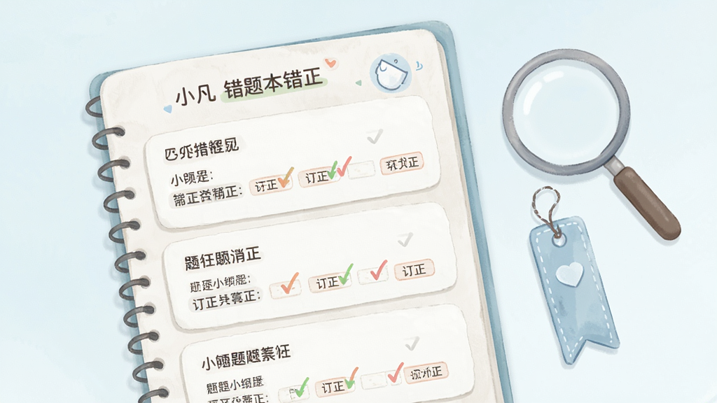 �廭չʾ��С����ʿ�����Ȿ����ҳ�棬�������бʼǱ���ʽ�Ŀ�Ƭ�б���ÿ�ſ�Ƭ��ע��Ŀ�붩����ǣ��Ա߷��÷Ŵ󾵺���ǩԪ�أ�����Լ���£�ɫ����ͣ��������룬���ʸɾ�ϸ��