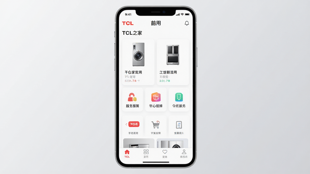 һ��չʾTCL֮��Ӧ�ý�����ֻ�����ͼ������Ϊ���з��õ������ֻ�����Ļ����ʾTCL֮����ҳ�������ҵ��Ʒ��Ƭ���������ͼ����ײ������������ּ���������Ű�������·ֲ�ṹ�����Ϊ�ִ��Ƽ��б�ƽ����ƣ�ϸ�����ֻ��߿�Բ�󡢱���Ϊǳ�ҽ��䣬���ʸ��塢����ɾ����޶���Ԫ��