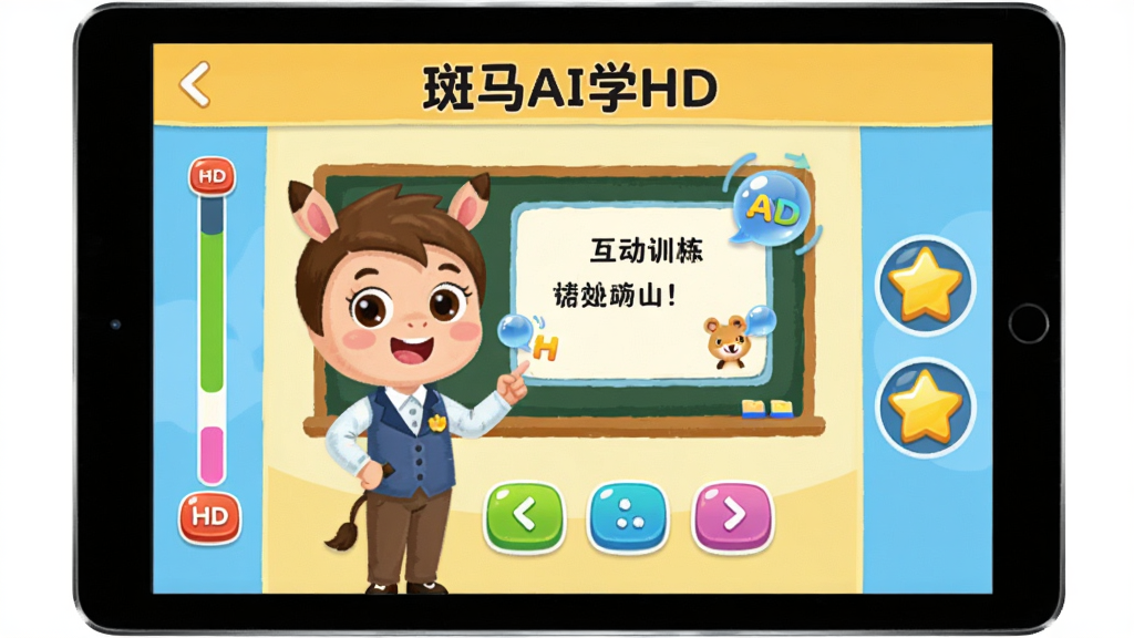 ����AIѧHD AI�����γ̽��棬����Ϊƽ����Ļ��ʾһ��˼άѵ�������Σ����������ǿ�ͨ��ʦ�����뻥���������򣬲���Ϊ���γ̽��������м以����Ŀ���Ҳཱ������ͼ�꣬�Ű���Գƣ����Ϊ��ͯ���������磬ϸ�ڰ�����ɫ��ť����̬�������ݡ���ͨ�����ɫ�����ʸ�������������ɾ��޶���Ԫ�أ���Ļ�Ϸ���ʾ����