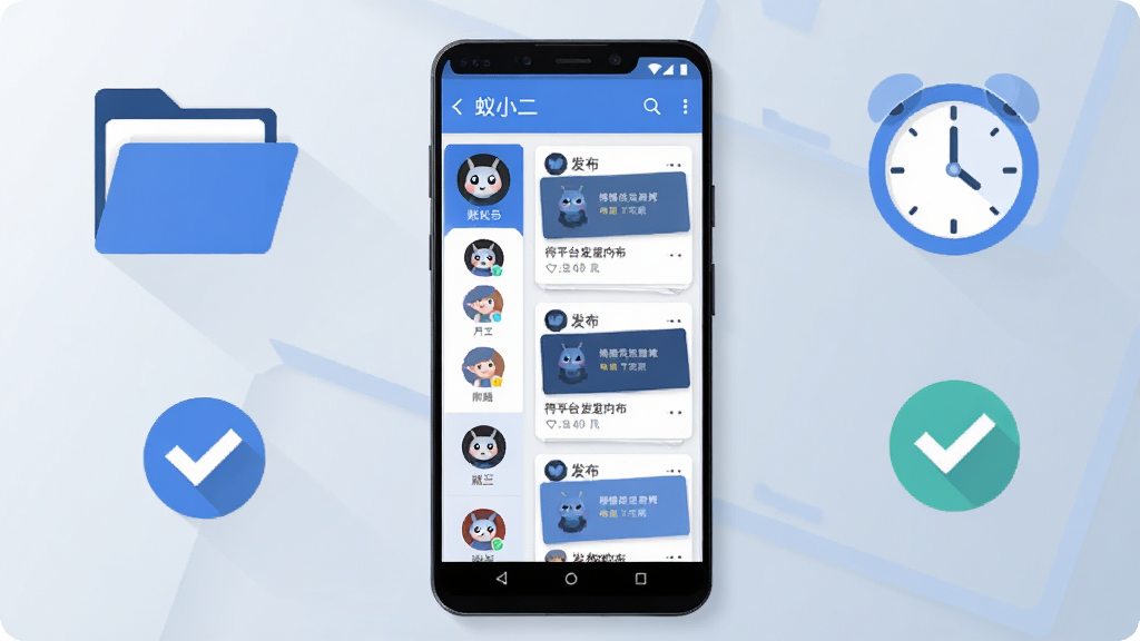 �����������һ��������׿�ֻ����ֻ���Ļ��չʾ��С���Ķ�ƽ̨�ַ������б����棬���Ϊ�˺�ͷ�������Ҳ�Ϊ���������ݿ�Ƭ������Ϊǳ����ɫ����Ĺ���̨��������Χ��׺�ļ��С�ʱ�ӡ��Թ��ȱ�ƽ��ͼ�꣬���������ˬ�ı�ƽ�廭�����ɫ������Ϊ����ϸ����ǿ�����濨Ƭ�Ĳ������Ӱ��������������������ɾ��޶���Ԫ��