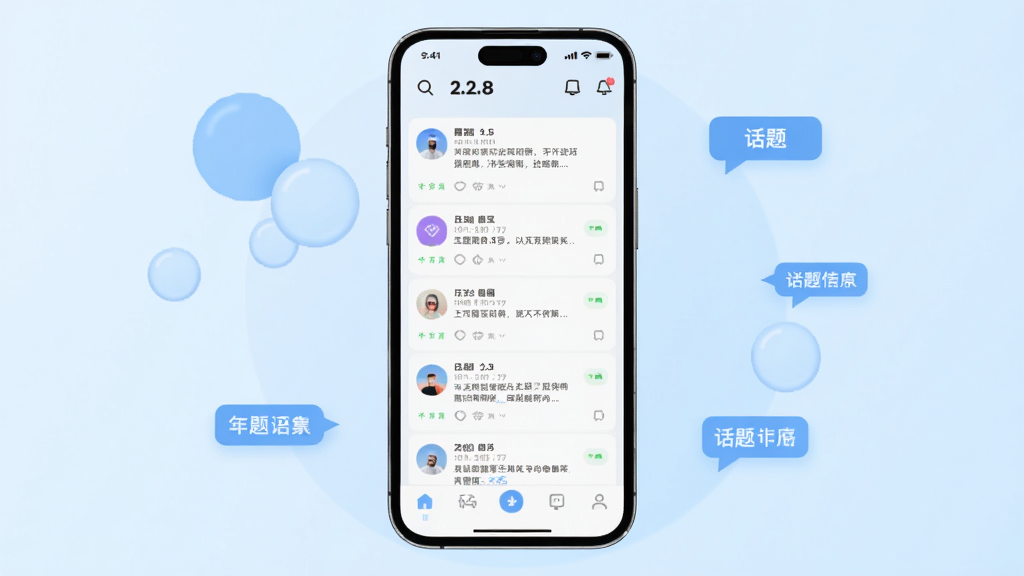 һ��ȦȦ 2.2.8 �汾�ٷ�������չʾ���ֻ���Ļ���з��ã���Ļ�ڳ�����ˬ��Ȧ�Ӷ�̬��Ϣ����ײ�������������Ϊ��͵�ǳ�����䣬���ܵ�׺Բ�������뻰���ǩԪ�أ��������Լ�ִ�����ƽ����ƣ�����ɾ����ࡢ�޶���װ�Σ����廭�ʣ��ʺ���������վ��ͼ