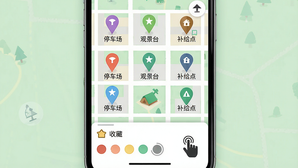 ����Ϊ����ȫ�����ǵ����ĵ�ͼ��ǽ��棬��Ļ��ɢ�������ɫͼ����ǣ�ÿ������������ֱ�ǩ��ͣ���������۾�̨���������㡹������Ϊ�ֻ���Ļ��д���У��Ű�Ϊ����״�ֲ������Ϊ���±�ƽ�廭��ϸ�ڰ����ײ��ղؼ��б�����ɫѡ��Բ�㡢����������ʾͼ�ꣻ���ʸ��壬�ɾ����޶���Ԫ��