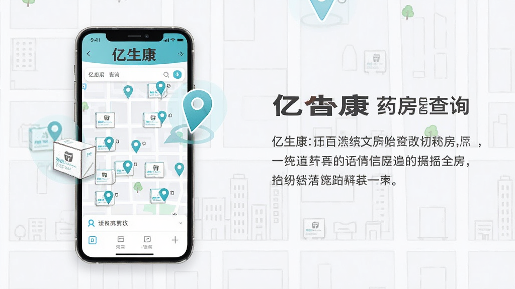 �ֻ���Ļչʾ����������ҩ����ѯҳ�棬��ͼ�ϱ�ע���ҩ��λ�õ㣬�Ա߸���ҩ���붨λͼ�꣬����Ϊǳ��ɫ���н�������������������ˬ��Լ���Ű���ͼ���ģ����ʸ��壬ϸ�ڸɾ����޶���Ԫ��