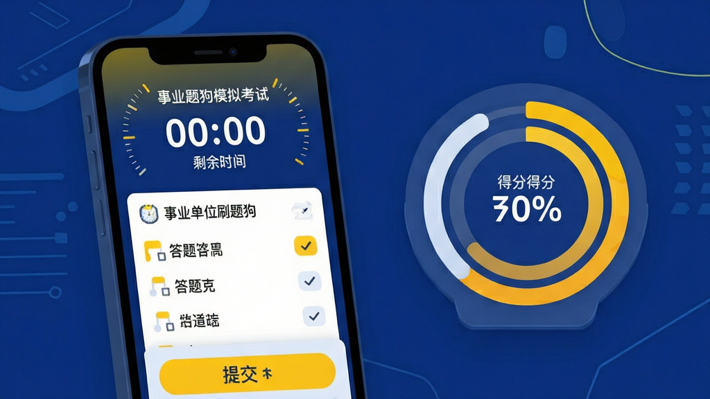 ��������Ϊ�ֻ���Ļչʾ��ҵ��λˢ�⹷ģ�⿼�Ե���ʱ���棬��Ļ�Ϸ���ʾʣ��ʱ�䣬�·�Ϊ���⿨��ѡ�����򣻲���Ϊ�ֻ�����ƫ���Ҳ�����һ�����ε÷�ͳ��ͼ���Ű�ɾ����䣬��Ϣ�㼶���������Ϊ��ƽ���Ƽ������廭���������������������ɫ���ֿ飻ϸ�ڰ�����ʱ���̶����ύ��ť�������������ɾ����޶���Ԫ��