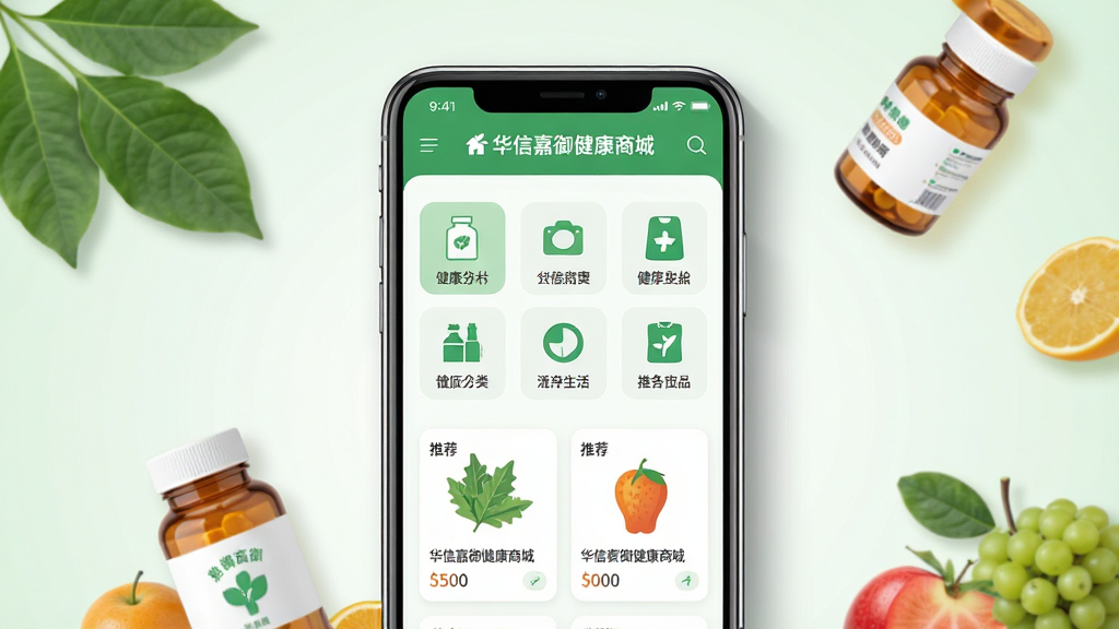 ��������Ϊһ�����������ֻ�����Ļ��չʾ���ż��������̳ǵ���ҳ���棬����������Ʒ����ͼ�����Ƽ���Ʒ��Ƭ�����ֲ��þ��й�ͼ���ֻ����ڻ��������룬���ܻ�������Ҷ��ά����ƿ��ˮ���Ƚ���Ԫ����Ϊ��׺���Ű�ɾ����䣬�ֻ���Ļ���������ɼ������Ϊ�ִ���Լ�ı�ƽ����ƣ�ɫ���������̺Ͱ�ɫΪ����ϸ�����ֻ���Ե�������Ӱ������Ϊǳɫ���䣻���ʸ��壬�ɾ��޶���Ԫ�أ�ͼƬ����Ļ�Ϸ����ֱ�ע�����ż��������̳ǡ���