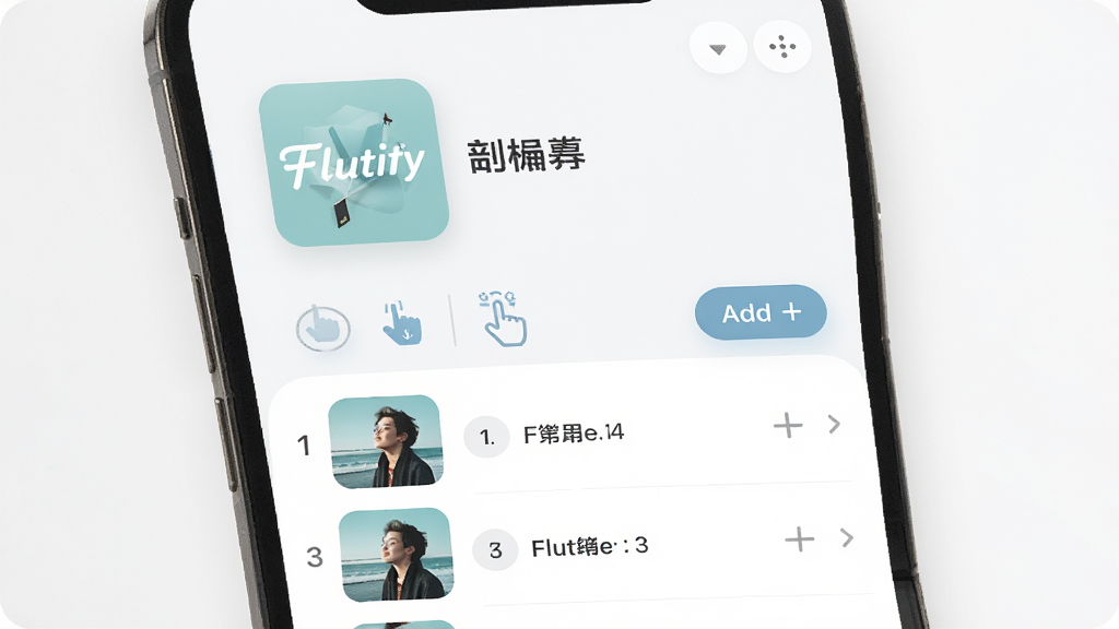 һ��Flutify�赥��������չʾͼ����������Ϊ�ֻ��еĸ赥�༭ҳ�棬�����Ϸ�Ϊ�赥���������ơ��·�Ϊ���������б����Ű�������������Բ����ƣ�ϸ�ڰ����϶��ֱ�ͼ�ꡢ���Ӱ�ť��������ţ����ʸ��壬����ɾ����޶���Ԫ��