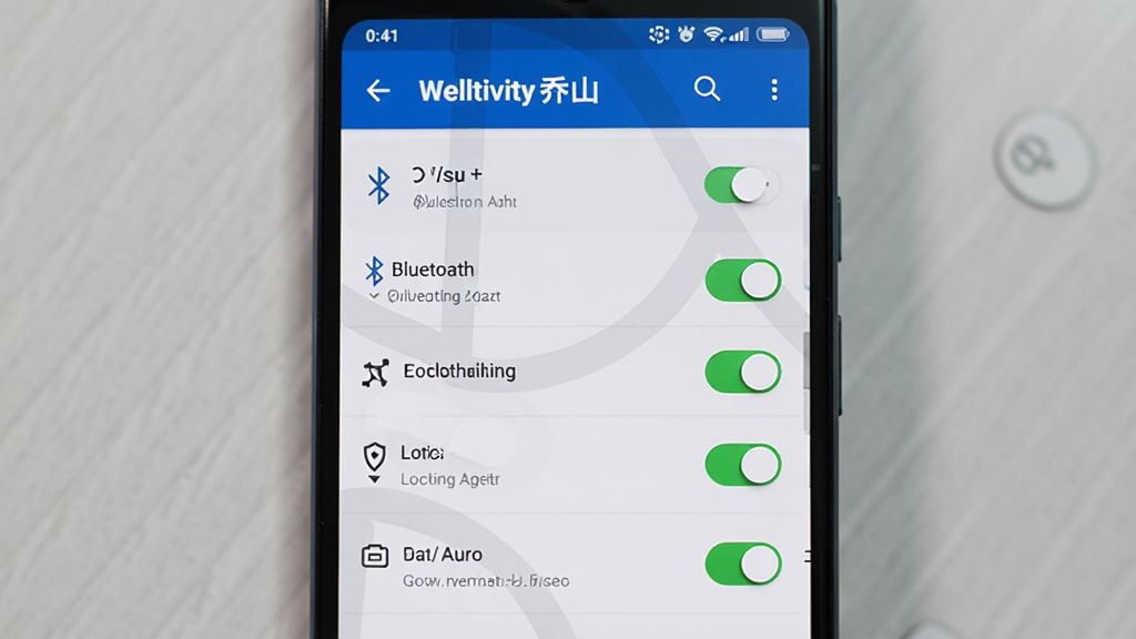 ����Ϊһ����׿�ֻ���Ļ��ʾWelltivity��ɽ��Ȩ������ҳ�棬����Ϊ�ֻ����У�����Ϊǳ��ɫ���棬�Ű�����չʾȨ�޿����б������Ϊдʵ��ͼ�磬ϸ�ڰ�����������λ���������������ش��ڿ���״̬�����ʸ��壬�ɾ����޶���Ԫ��