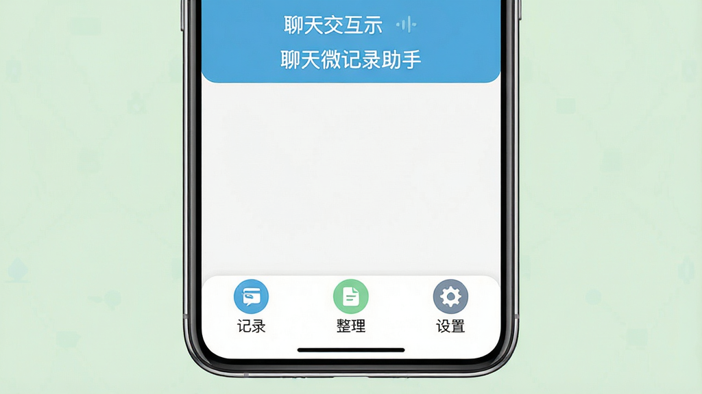 һ��������������ʾ��ͼ������չʾ����΢��¼���ֵĵײ��������빦����ڣ��ֻ���Ļ���·�Ϊ����ͼ�갴ť���ֱ��Ӧ��¼�����������ã�ͼ���·������ı�ǩ�����涥����ʾ������΢��¼���֡����ƣ��������ƽ������ɫ��ˬ���Ű�Գƣ����ʸɾ��������޶���װ��