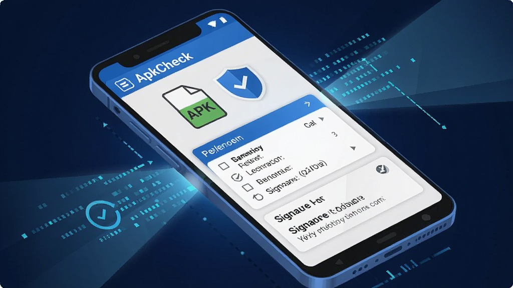 һ��չʾ��׿�ֻ���Ļ�ĿƼ����廭������������ApkCheck�����ļ����棬�����а���APK�ļ�ͼ�ꡢ���ư�ȫ��ʶ��Ȩ���б���ǩ����Ϣ��Ƭ���������������ɫ�������������ֻ���Χ�������������ͼ�������������ִ���ϸ�ڷḻ�����������ɾ����޶���Ԫ��