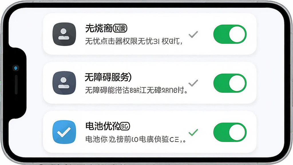 �ֻ���Ļչʾ���ǵ������Ȩ����������ҳ�棬ҳ������������Ȩ�ޡ����ϰ����񡢵���Ż����������Ƭ��ÿ����Ƭ���п��ذ�ť����ɫ�Թ�ͼ�꣬����Ϊǳ��ɫ����񣬲���Ϊ�����б��Ű棬���Ϊ��ƽ�����ý���廭��ϸ�ڰ���Ȩ��ͼ�ꡢ���ؿؼ�����ʾ���ֿ򣬻��ʸ��壬�ɾ����޶���Ԫ��
