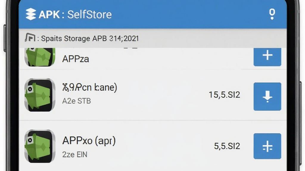 һ��չʾ��SelfStore������APK�������ܵĽ���ͼ������Ϊ�ֻ���Ļ��д����Ļ�ڳ����ļ��б���ÿ����ʾAPKͼ�ꡢ�ļ������ļ���С�������ť������Ϊǳ��ɫ���Ű����룬����Լ��ϸ�ڰ����洢�ռ���ʾ������������������ɾ�