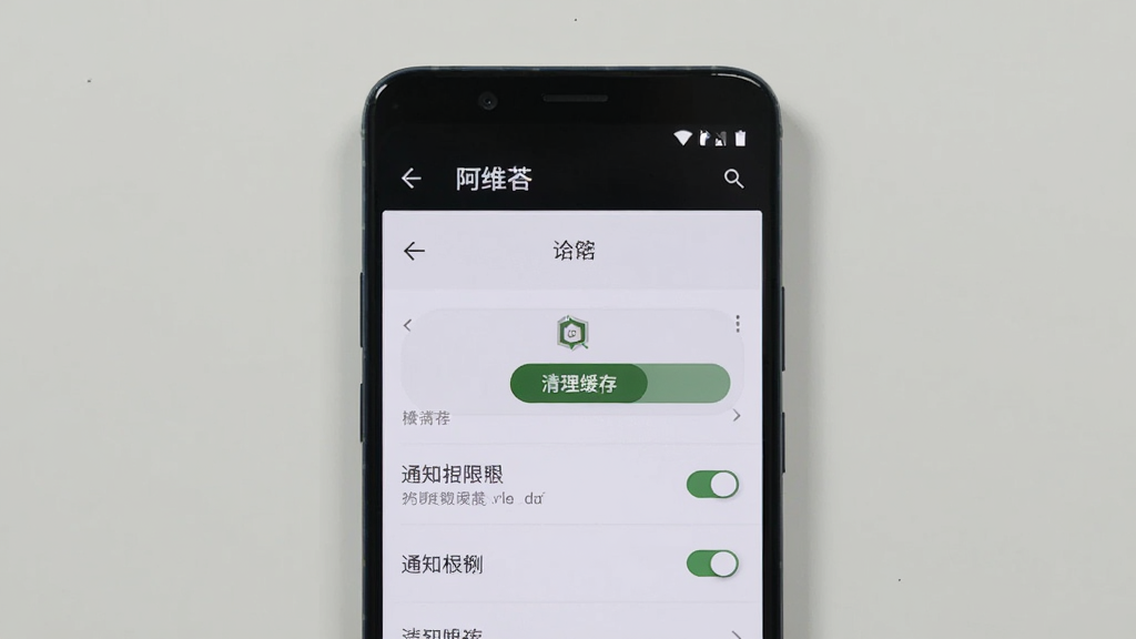 ����Ϊһ����׿�ֻ���Ļ��ʾ����ά����App����ҳ�棬ҳ���а����������水ť��֪ͨȨ�޿��أ�����Ϊ�ֻ����С�����Ϊǳ��ɫ���Ű�Ϊ�������б��������У����Ϊ���ʵ�÷磻ϸ��Ϊ��ť�뿪��ͼ�����������ֿɱ棻����Ϊ����ɾ����޶���Ԫ��