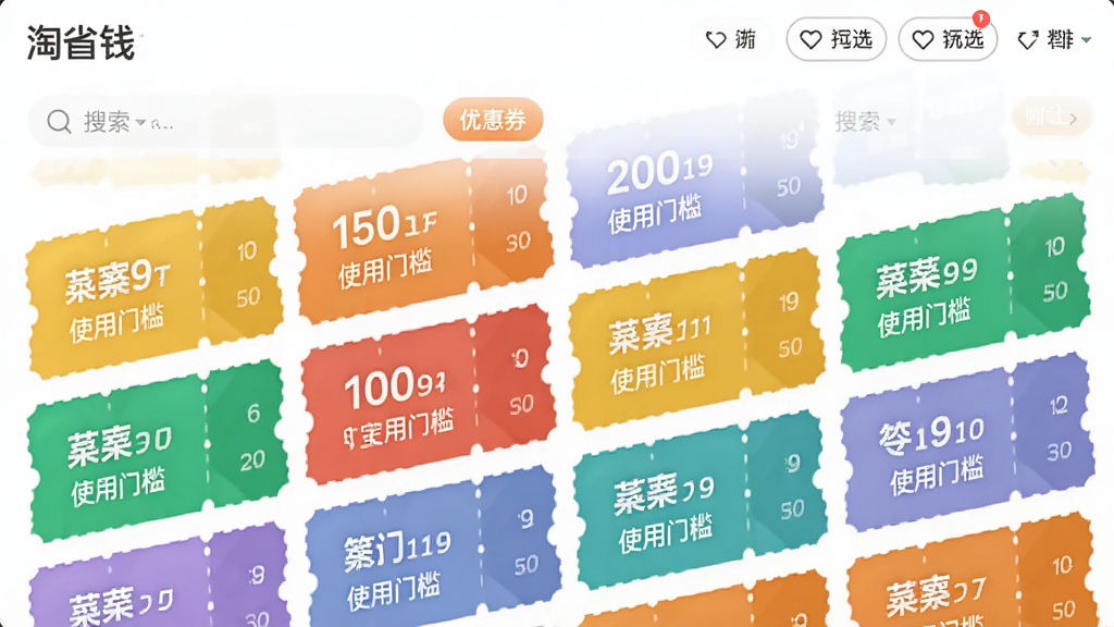 ����ʡǮ��Ӧ�����Ż�ȯ�ۺ�ҳ�棬��������Ϊ���Ų�ͬ��ɫ���Ż�ȯ��Ƭ�������У�ÿ�ſ�Ƭ��ע�����ʹ���ż�������Ϊ�����б������Ϊ��ˬ�ĵ��̴����Ӿ���ϸ�ڰ�����������ɸѡ��ť�������������ɾ����޶���Ԫ��