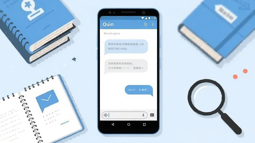 �����������һ��������׿�ֻ����ֻ���Ļ����ʾ Quin Ӧ�õ����Ի����棬�������м����������ݺ�������ֻ���Χ�������鼮���ʼǱ����Ŵ󾵵�֪ʶ����Ԫ�أ��������ǳ��ɫ���ɫ����ı�ƽ���廭��񣬲��־��жԳƣ�ϸ�ڸɾ����䣬�����������޶���װ��Ԫ��