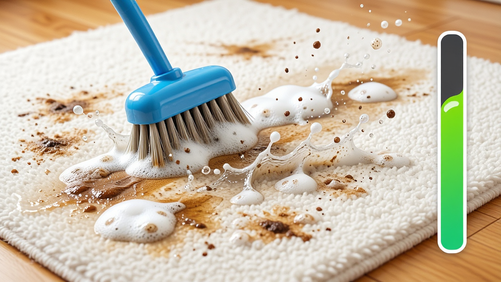 ����ѹ��ϴ��������չʾͼ����������Ϊһ�鲼�����յİ�ɫ��̺��һ֧���ˢ����ˢϴ���棬������ˢ������ʧ��������ĭ�ɽ��������Ҳ���ʾ���������������������ɫ�������дʵϸ�壬���������ɾ�