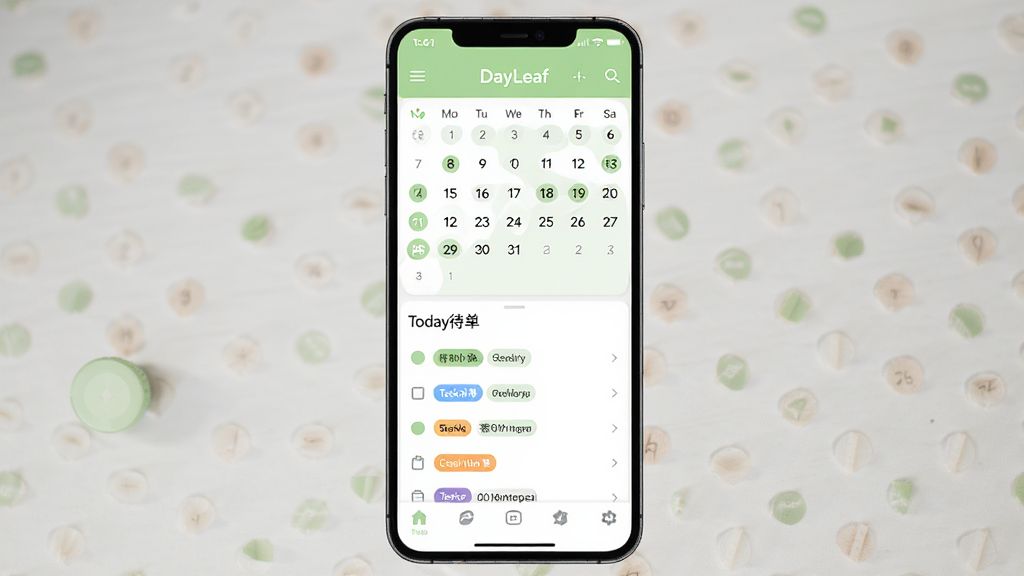 һ��չʾҶ�� DayLeaf ����ȫò�İ�׿�ֻ�����ͼ������Ϊ�ֻ���Ļ�ڵ�����������嵥���ҳ�棬����Ϊ�Ϸ�������ͼ�·����մ����б����Ű������׳��㣬���Ϊ����ǳ��ɫ��ƽ����ƣ�ϸ�ڰ������ڱ��Բ�㡢��ɫ�����ǩ���ײ�������ͼ�꣬���ʸ���ɾ��޶���Ԫ��