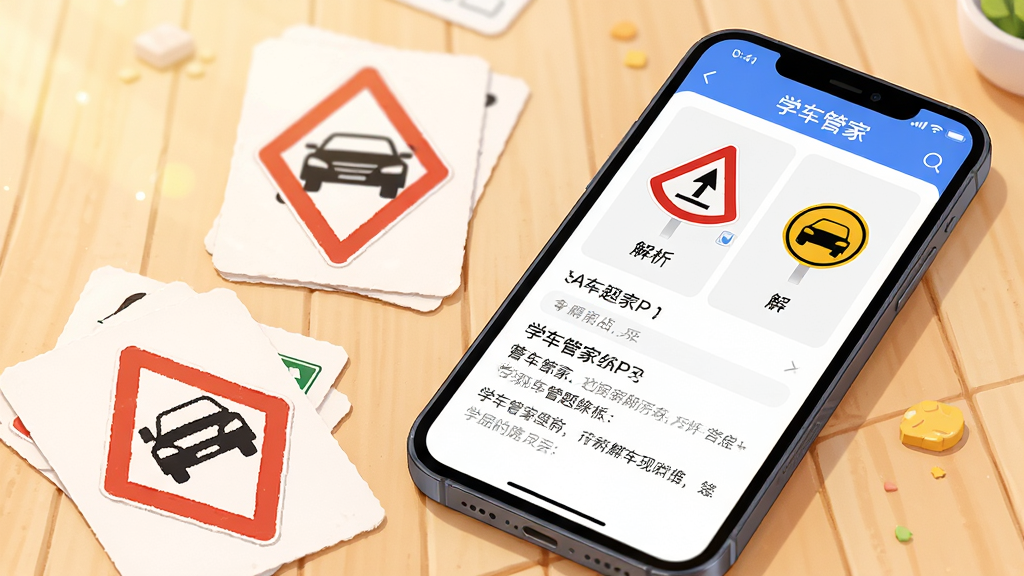 ����Ϊѧ���ܼ�APP�����ϰ���棬�ֻ���Ļ��ʾһ����ͨ��־ѡ������������֣�����Ϊ�ֻ�б�������棬�Ա�ɢ�伸�Ž�ͨ��־��Ƭ���Ű�Ϊ�ֻ�ռ��������ƫ�ң���Ƭ��׺���£����Ϊ����ѧϰ�����廭�磻ϸ��Ϊ��־��Ƭɫ����������Ļ���������ɱ棻���ʸ��塢�ɾ����޶���Ԫ��