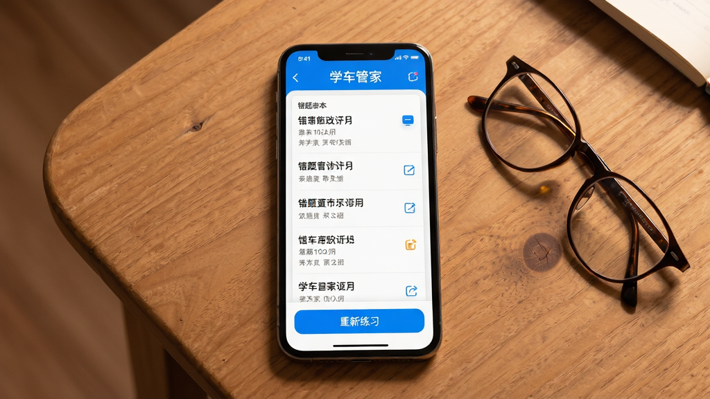 ����Ϊѧ���ܼ�APP���Ȿ���棬�ֻ���Ļ��ʾ�����б���������ϰ��ť������Ϊ�ֻ����з�����ľ�����棬�Ա߷�һ���۾����Ű�Ϊ�ֻ�����ռ���壻���Ϊ��ܰѧϰ����ʵ�ķ磻ϸ��Ϊ��Ļ��������������������Ȼ�����ʸ��塢�ɾ����޶���Ԫ��