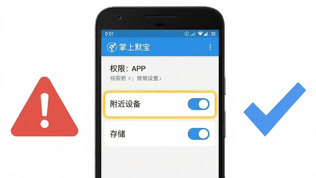��������Ϊһ����׿�ֻ���ʾ������Ĭ����APP��Ȩ������ҳ�棬������ע�������豸���롰�洢��Ȩ�޿��أ��ֻ���Ļ����һ����ɫ��ʾ����ͼ����һ����ɫ�Թ�ͼ���γɶԱȣ�����Ϊ�ֻ����У�ͼ��������ࣻ���Ϊ��ƽ����Ϣͼ�磬ɫ�����죻ϸ����ͻ��Ȩ�޿��صĲ���״̬��ͼ�꺬�壬���ʸɾ����޶���Ԫ�ء�