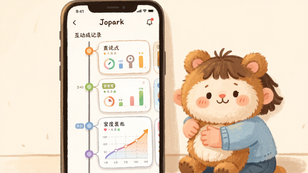 һ��չʾJoparkӦ�óɳ���¼ҳ���ͼƬ���������ֻ���Ļ��ʾʱ����ʽ�Ļ�����¼��Ƭ�����ܶ�����ͼ����Ļ�Ա���һ���ɰ���ë��������ڱ�����ӵ��������Ϊ�ֻ����С�����ڲ࣬���Ϊ��ܰ�ֻ�廭��ϸ�ڰ�����ɫʱ���ᡢ����ͼ������͵Ĺ�Ӱ������ϸ����ů������Ϊǳ��ɫ�ɾ��޶���Ԫ��