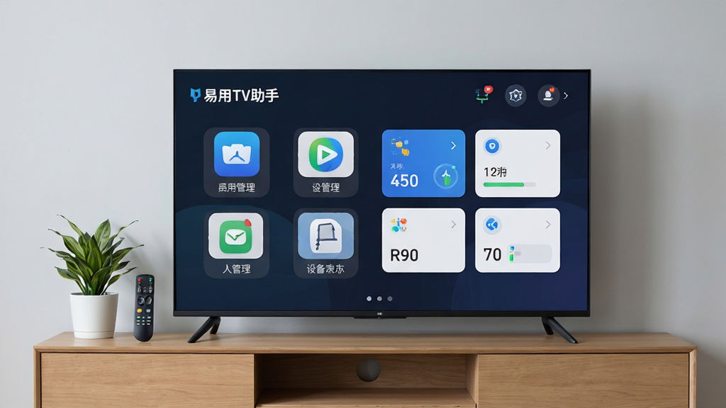 ��������Ϊһ̨�����ڼ�Լľ�ʵ��ӹ��ϵĴ������ܵ��ӣ�������Ļ����ʾ������TV���֡����������棬�������Ӧ�ù���ͼ�����豸״̬��Ƭ�����־��жԳƣ��Ű�ɾ����䣬���Ϊ�ִ��Ƽ��б�ƽ����ƣ�ϸ���ϵ����԰ڷ�һ����ֲ��ң����������Ϊǳ��ɫǽ�棬���廭�������������ɾ����࣬�޶���װ��Ԫ��