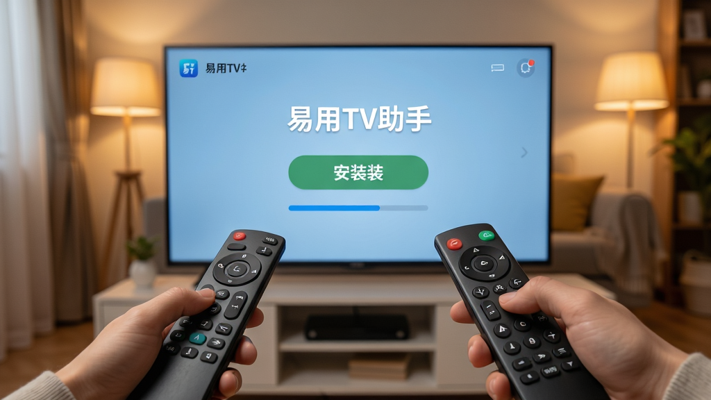 ��������Ϊһ˫�ֳ�ң������׼���ӽ��в�������д������������Ļ����ʾ������TV���֡��İ�װ�������棬������������Ŀ�İ�װ��ť�������������Ϊ���о۽�ʽ�Ű棬���Ϊ��ܰ��ͥ������Χдʵ�磬ϸ����ң�������������ɼ��������·��м�Լ���ӹ񣬱���Ϊ���ů���������������������Ȼ���ɾ�������Ԫ��