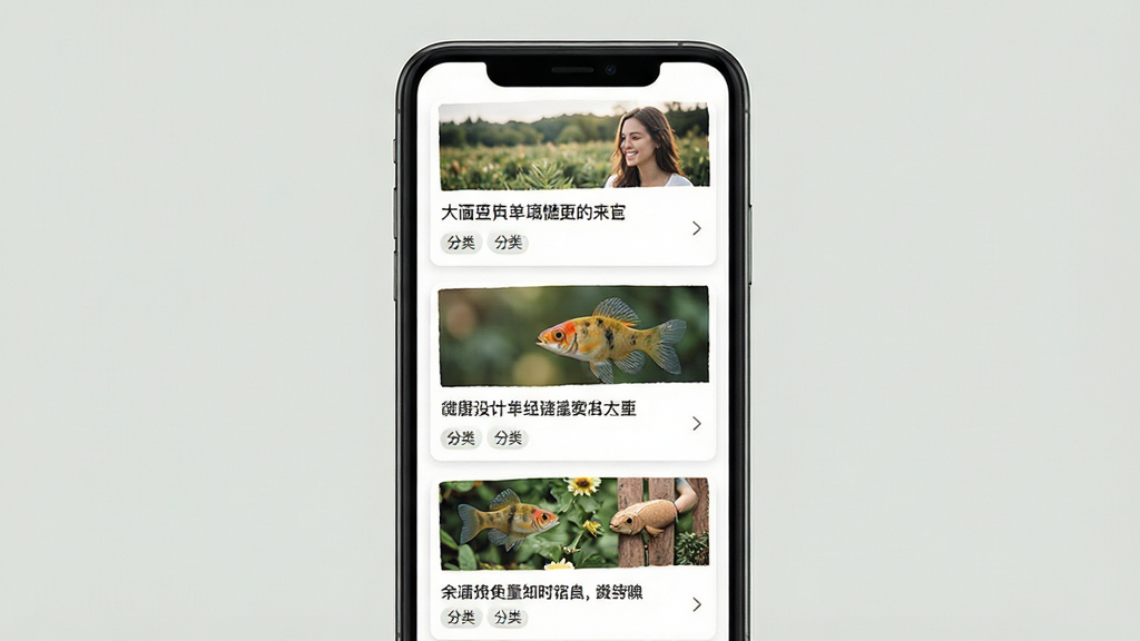 一张健康科普内容列表页面的手机应用界面,主体为手机屏幕展示图文卡片流,布局为纵向滚动列表,风格清爽素雅,细节包含文章封面小图、标题文字、分类标签,画质清晰干净,无多余元素