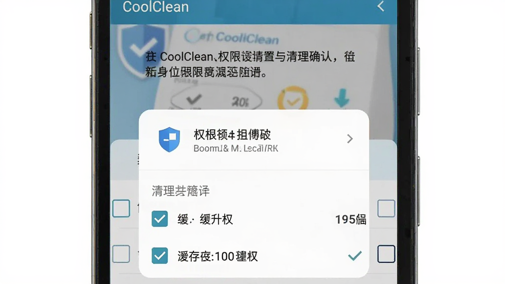 ����ΪCoolCleanȨ������������ȷ�Ͻ��棬����Ϊ�ֻ���ĻչʾȨ�޵����빴ѡ�б����Ű�Ϊ�Ϸ�Ȩ��˵�������·�������Ŀ��ѡ�򣬷��Ϊ��ˬ��ƽ����ƣ�ϸ�ڰ������ư�ȫͼ�ꡢ��ѡ�򡢻����С��ֵ�������г���