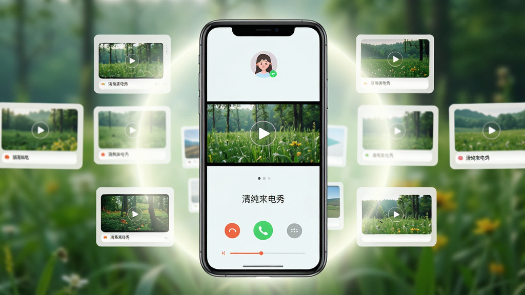 ������һ�������ֻ���Ļ��ʾ������棬�������벥����������Ȼ�Ķ�̬��Ƶ���棬����Ϊ�ֻ����з��ã����ܻ�����͵Ĺ������ز�����ͼ��Ƭ���Ű������򣬷��Ϊ�����ִ������ֲ�Ʒչʾ�磬ϸ�ڰ�����Ļ�ϵ�����ͷ�񡢽�����ť����Ƶ�����������ʸ��塢����ɾ����޶���Ԫ�أ�ͼƬ������Ϊ���崿�����㡱