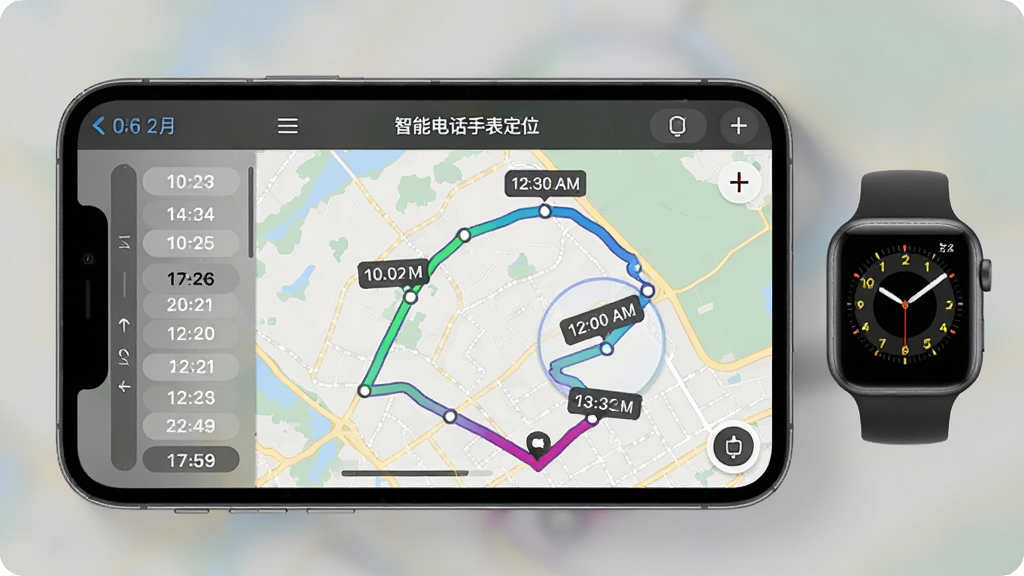 һ���ֻ�չʾ�����ܵ绰�ֱ���λ������ʷ�켣�طŽ��棬��ͼ�ϻ��Ƴ��������ƶ�·�߲���עʱ��㣬�������������ѡ�������Ҳ���������ֱ�������Ϊ�ֻ�����ռ�������룬�����ˬʵ�ã�ϸ�ڰ���·����ɫ���䡢ʱ���ǩ����ͼ���ƣ�����ϸ�壬�޶���װ��