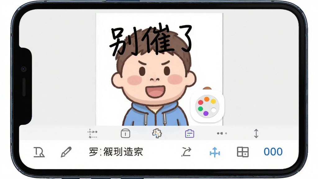 ����Ϊ�ֻ���Ļ�ϵı�����༭���棬����Ϊ�Ϸ�Ԥ�������·����ֱ༭���������Ű������ˣ����Ϊ�ִ���ƽ��UI���ϸ�ڰ�����Ļ��һ�ſ�ͨͼƬ�������ˡ�����ˡ�����д���������ɫ��ͼ�꣬���ʸ��壬����ɾ����޶���Ԫ��