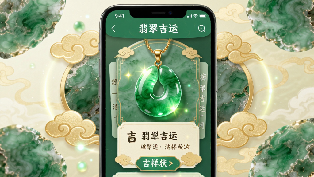 ����Ϊһ���ֻ���Ļ��ʾ��伪��Ӧ�ý��棬��Ļ��������ɫ����׹ͼ���뼪��Ԣ�����ֿ�Ƭ����Χ���Ƶ���ɫ���������ԭʯ����װ�Σ�����Ϊ���жԳƹ�ͼ�����Ϊ�����������ֲ廭��ϸ�ڰ����������ʸС���͹�����ϸ�����������������ɾ����޶���Ԫ��