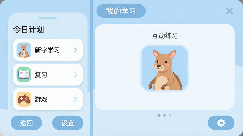 ���壺����AIʶ��ѧϰ·�����棬�����ʾ�����ռƻ����б����Ҳ��ǻ�����ϰ�������֣�������ƣ���խ�ҿ����Ű棺�����С��ҵ�ѧϰ����ǩ���ײ��з��غ����ð�ť����񣺱�ƽ����ƣ����Բ�ǣ�����ɫ������ϸ�ڣ��б������������ѧϰ��������ϰ��������Ϸ���ȣ�ÿ������Сͼ�ꡣ���ʣ����塢�ɾ����޶���Ԫ�ء�
