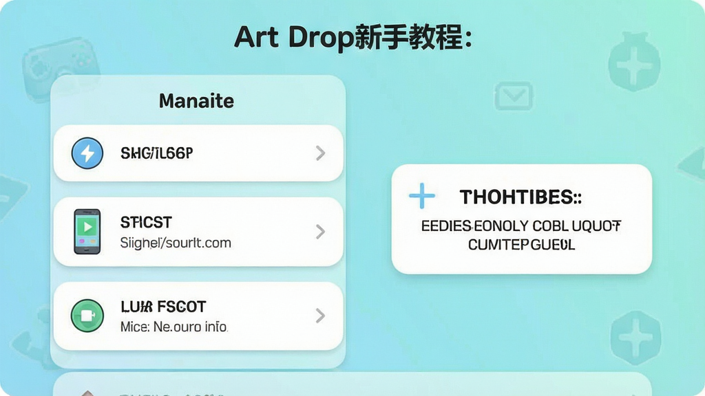 Art Drop新手教程界面,显示操作指引和提示框,布局清晰,风格清新,画质高清,干净无多余元素