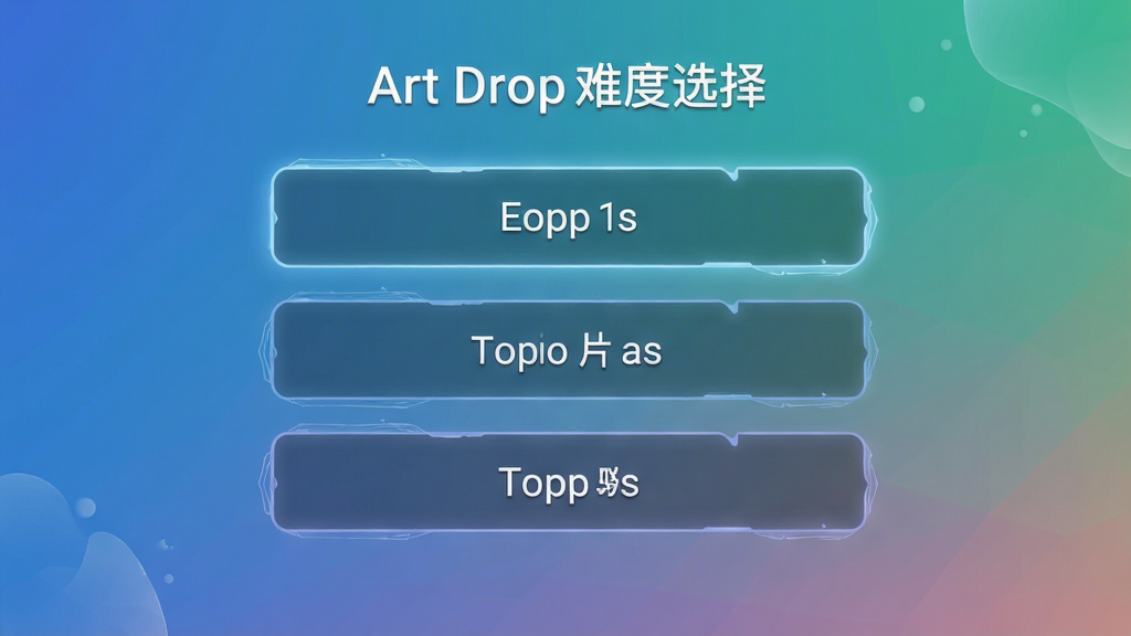 Art Drop难度选择界面,显示不同片数选项,背景是渐变色,字体简洁,布局居中,风格清爽,细节精致,画质高清